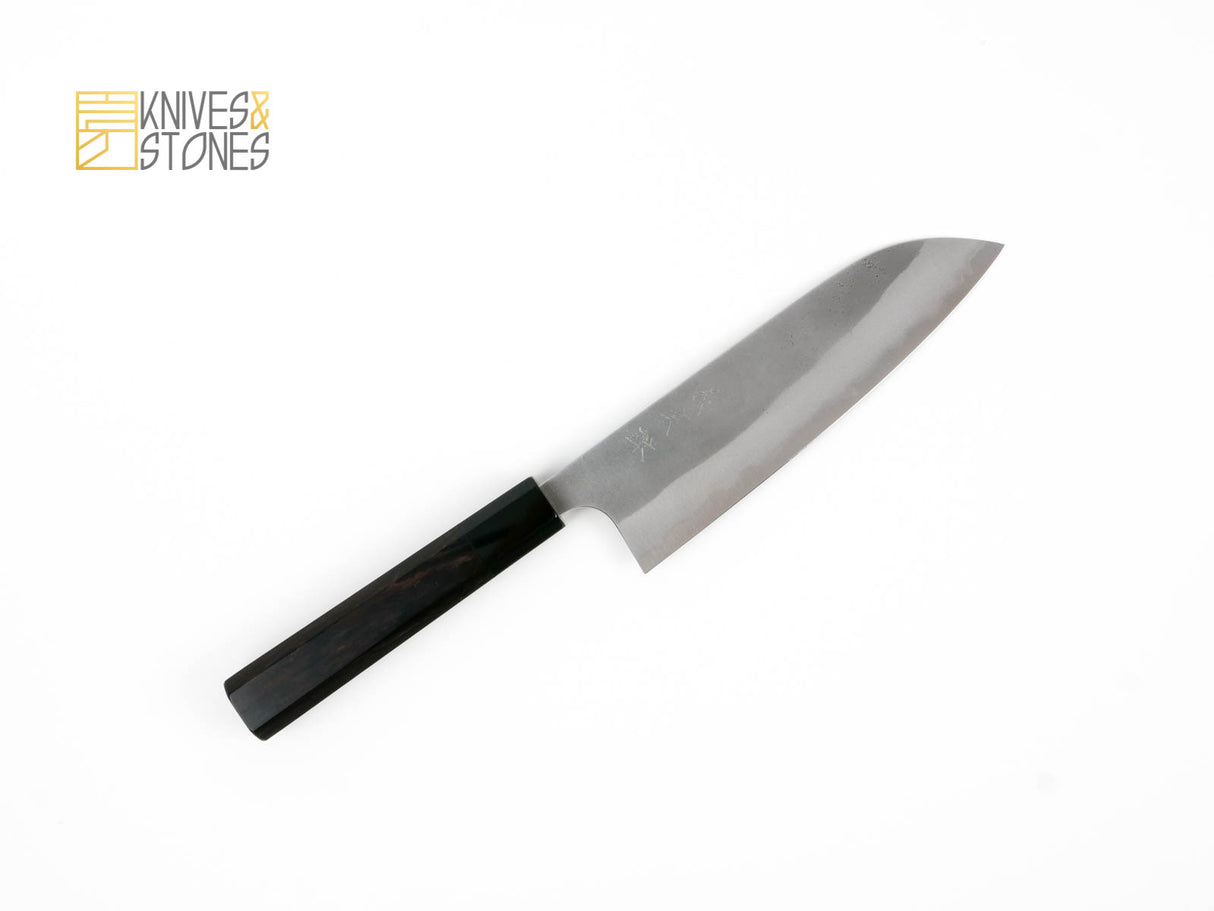 Yoshimi Kato (Kintaro) Nashiji Santoku 180 mm Aogami Super (Blue Super, AS)