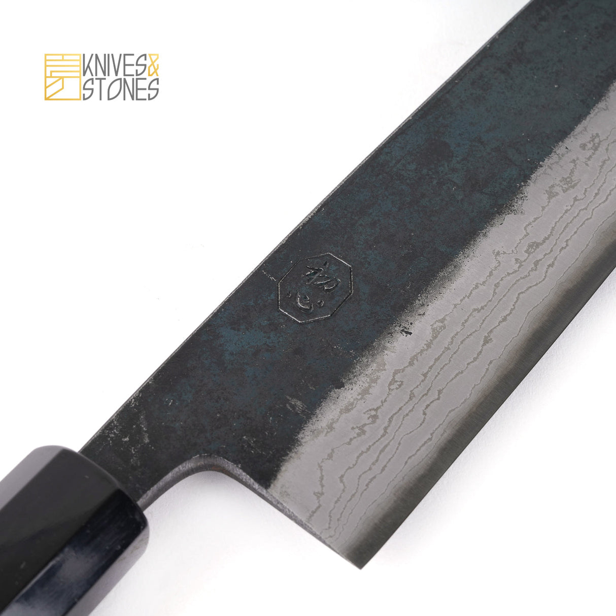 Hatsukokoro Blue 2 Damascus Gyuto 210/240 mm with Kurouchi Finish and Teak Wood Handle